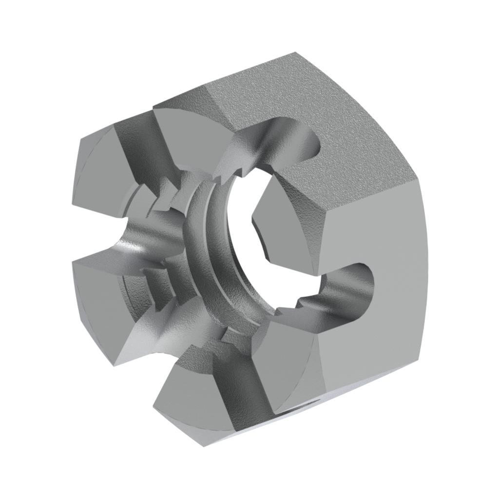 Metric DIN Low Height Castle Nut